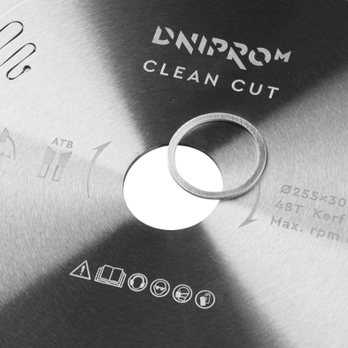 Характеристика товару «Твердосплавна пластина пильного диска Clean Cut 255×30/25,4×2,8 48Т» - фото №2