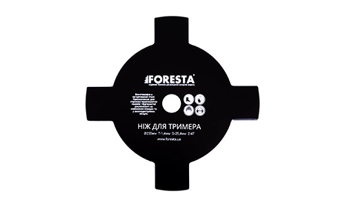 «Нож для триммера Foresta 4Т 4» товара: «Бензиновый триммер Foresta FС-43 + 4 ножа» - фото №4 Характеристика товара «Нож для триммера Foresta 4Т 4» - фото №4