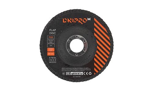 «Предназначение» товара: «Круг лепестковый торцевой Dnipro-M Р120 125 22,2 мм 5 шт/уп» - фото №1 Характеристика товара «Предназначение» - фото №1