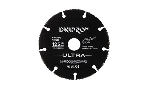 «Диск твердосплавный для УШМ Dnipro-M ULTRA 125 мм 22,2 мм» товара: «Подарочный набор “Шлифорезный”» - фото №10 Характеристика товара «Диск твердосплавный для УШМ Dnipro-M ULTRA 125 мм 22,2 мм» - фото №10