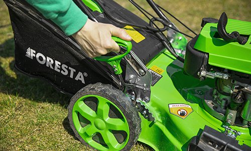 «8 режимов высоты скашивания» товара: «Газонокосилка бензиновая Foresta GM-530E» - фото №9 Характеристика товара «8 режимов высоты скашивания» - фото №9