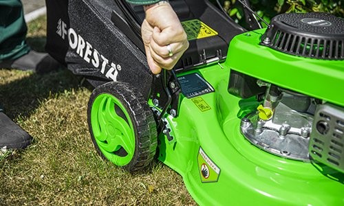 «8 режимов высоты скашивания» товара: «Газонокосилка бензиновая Foresta GM-410 + Масло» - фото №5 Характеристика товара «8 режимов высоты скашивания» - фото №5