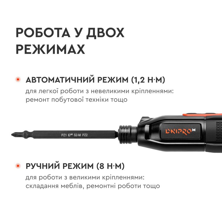 Акційний набір: Акумуляторна викрутка Dnipro-M CSD-36X + Швидкий