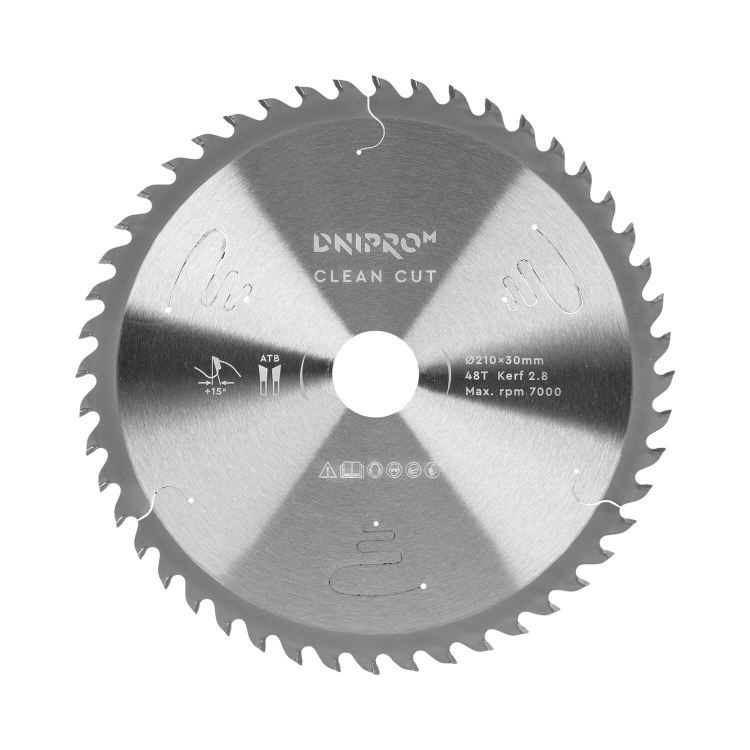 ᐅ Пильный диск Dnipro-M Clean Cut 210×30/25,4×2,8 48Т • Купить в