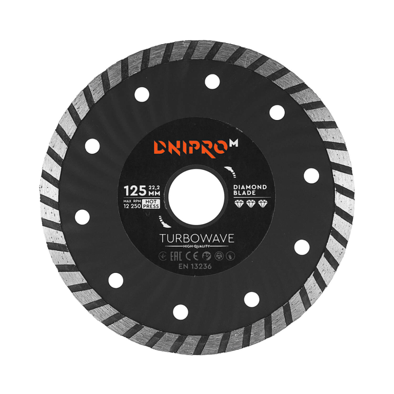 ᐅ Алмазний диск Dnipro-M 125 22.2 Turbowave • Купити в Україні