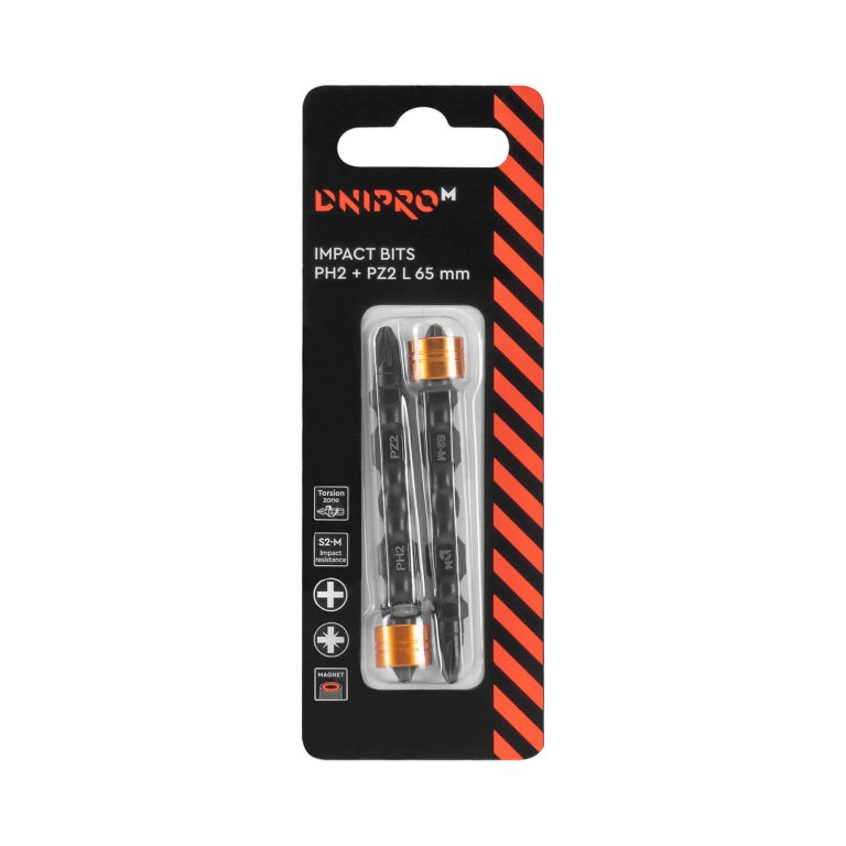 ᐅ Насадка (бита) Impact Dnipro-M PH2-PZ2 65 мм 2 шт. • Купить в