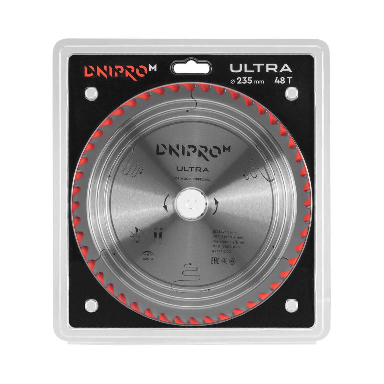 ᐅ Пиляльний диск Dnipro-M ULTRA 235 мм 30 25.4 65Mn 48Т (по