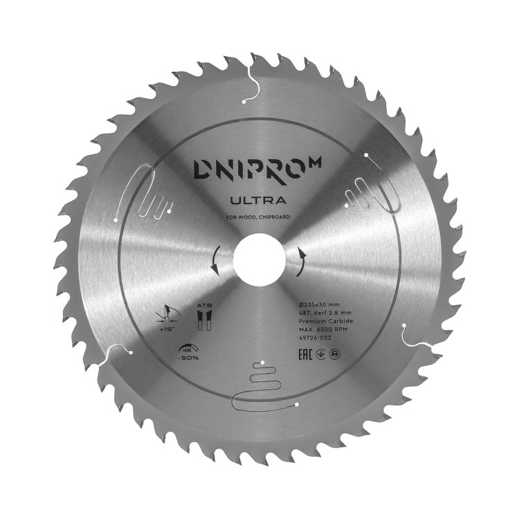 ᐅ Пиляльний диск Dnipro-M ULTRA 235 мм 30 25.4 65Mn 48Т (по