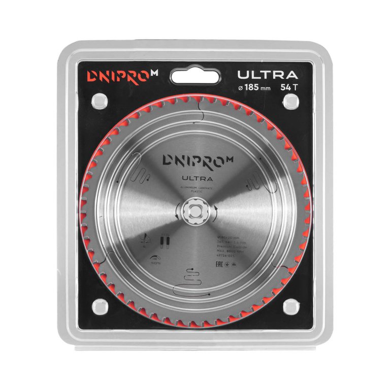 ᐅ Пиляльний диск Dnipro-M ULTRA 185 мм 20 16 65Mn 54Т (алюм