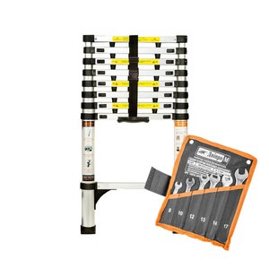 Лестница алюминиевая телескопическая Dnipro-M DT-126 2.6 м + Подарок