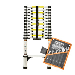Лестница алюминиевая телескопическая Dnipro-M DT-138 3.8 м + Подарок