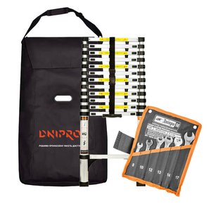 Лестница алюминиевая телескопическая Dnipro-M DT-139 3.8 м + Подарок