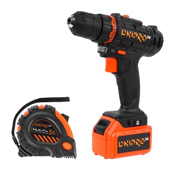 Акумуляторний дриль-шуруповерт Dnipro-M CD-141 + Рулетка Multi Fix 5 м*25 мм Акумуляторний дриль-шуруповерт Dnipro-M CD-141 + Рулетка Multi Fix 5 м*25 мм