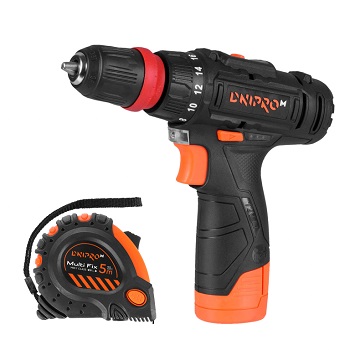 Акумуляторний дриль-шуруповерт Dnipro-M CD-121Q + Рулетка Multi Fix 5 м*25 мм Акумуляторний дриль-шуруповерт Dnipro-M CD-121Q + Рулетка Multi Fix 5 м*25 мм