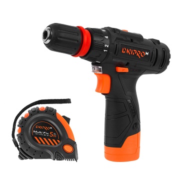 Акумуляторний дриль-шуруповерт Dnipro-M CD-122Q + Рулетка Multi Fix 5 м*25 мм Акумуляторний дриль-шуруповерт Dnipro-M CD-122Q + Рулетка Multi Fix 5 м*25 мм